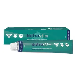 Seagreen 75g tube of Nutrostim gel photographed outside of its box