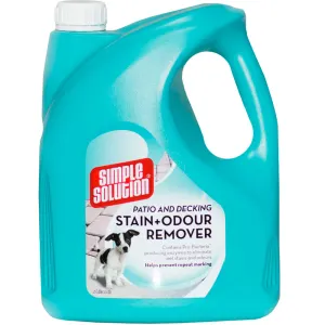 Blue plastic 4 litre bottle of Simple Solution Patio &amp; Deck Cleaner