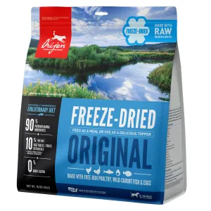 Blue bag of Orijen Freeze Dried Original Dog Food