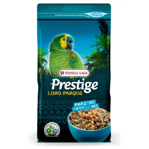 Blue bag of Prestige Amazone Parrot Food