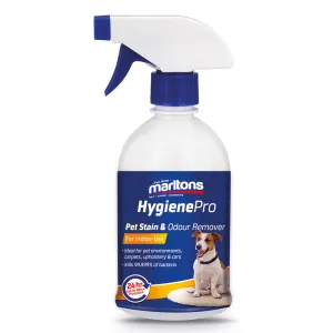 Blue &amp; white trigger spray bottle of pet stain &amp; odour remover