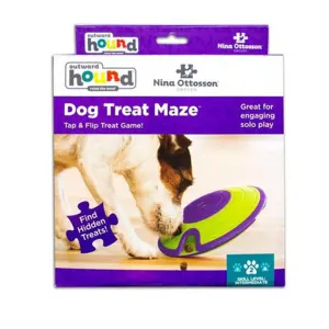 Dog treat maze puzzle toy inside of box