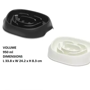 slow feeder dog bowl dimensions