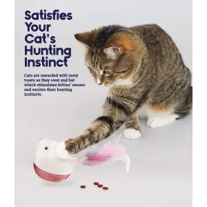 picture of the hunt 'n swat cat treat toy with cat swatting at the toy