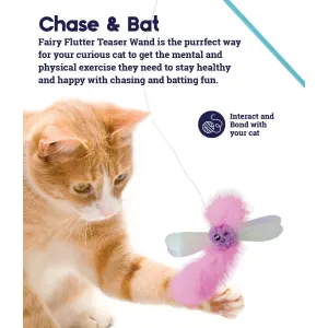 Fairy Flutter Teaser Cat Wand Toy chase and bat picture with cat batting toy