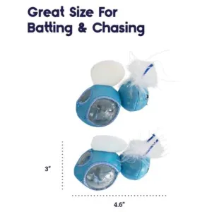 Firefly Treat Stuffer Cat Toy size chart blue and white toy