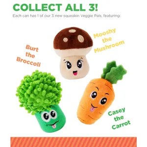 Surprise Veggie Pal Plush Dog Toy squeaking fun collect all three