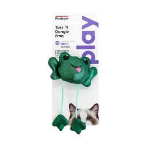 Toss 'N Dangle Frog Cat Toy in packaging