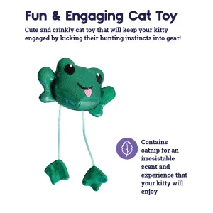 Toss 'N Dangle Frog Cat Toy Fun and Engaging Cat Toy with green frog