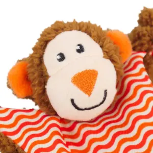 Little Nippers Cheeky Chimp Dog Toy red and orange stripes