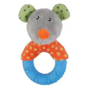 Rosewood Little Nippers Mischief Mouse red, blue, grey and green mouse toy