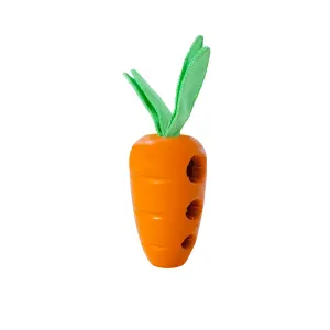 Carrot Stuffer Dog Treat Toy out of packaging