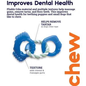Dentalinks Puppy Dental Toys blue and white toy improves dental health