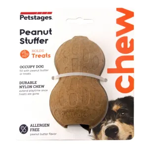 Dog Treat Peanut Stuffer Dog Chew Toy in packaging brown toy