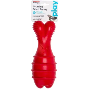 Grunt Fetch Stick Bunny Dog Toy red rubber stick