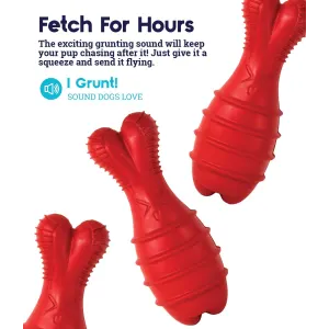 Grunt Fetch Stick Bunny Dog Toy red rubber stick fetch for hours