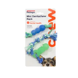 Mini Dental Puppy Chew Toys  blue and green chew toys in packaging