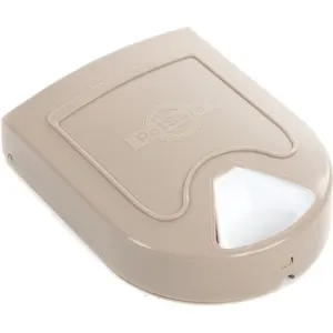 5 Meal Pet Feeder brown plastic material, side view