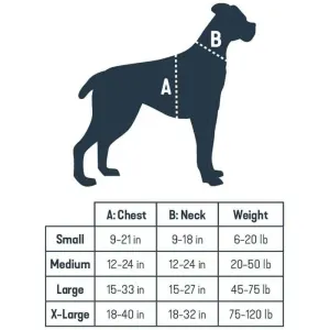 Happy Ride Dog Safety Harness size chart infographic