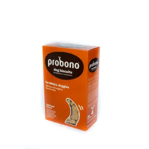 Probono Roast Beef Dog Biscuits orange packaging side view