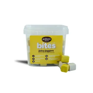 Probono Juicy Jaggers Dog Chews in packaging with yellow label