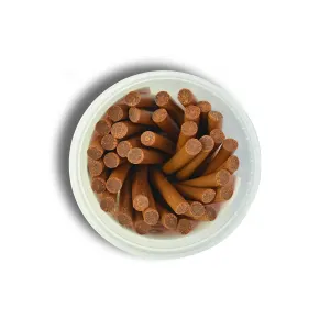 BBQ & Veg Dog Treats inside the packaging with brown rollies