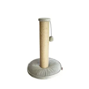 Yenna Cat Scratch Post full view, grey with brown twine