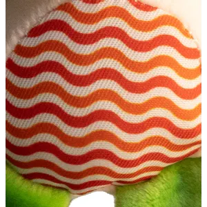 Rosewood Little Nippers Wise Owl close up of red and orange striped tummy
