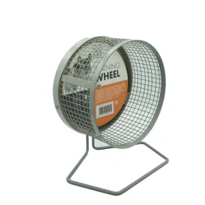 Training Rodent Wheel for small pets side view with grey metal grate