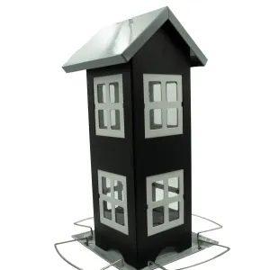 House Feeder For Birds - Black close up