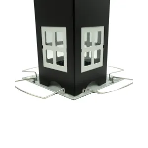 House Feeder For Birds - Black close up of base with metal stands