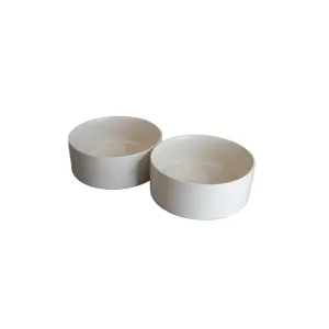 Altitude Double Raised Pet Bowl ceramic white bowls