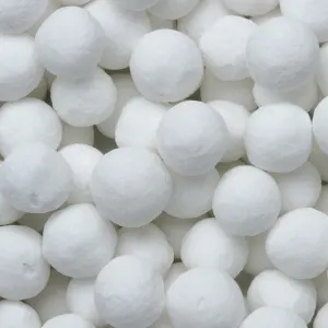 Aquael BioCeraMAX Pro 1600 close up of white balls inside packaging