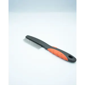 Flea Comb For Pets black design with red rubber accents