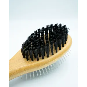Bamboo Double-Sided Pin Brush close up of the soft bristles