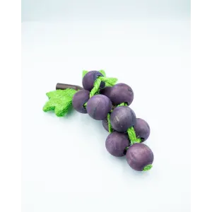 Grape ‘n Gnaw Toy for Small Pets & Birds out of packaging purple wooden balls shaped like a grape