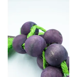 Grape ‘n Gnaw Toy for Small Pets & Birds close up of purple wooden grapes