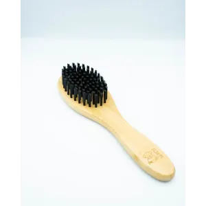 Bamboo Soft Bristle Brush angled view bamboo handle