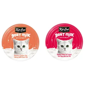 Kit Cat Wet Cat Food Chicken In Goat’s Milk orange and pink packaging