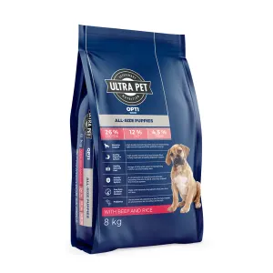 OptiWoof Puppy Food - Beef & Rice 2kg packaging