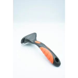 Dog Moult Stoppa Deshedding Tool view of the black and red handle