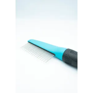 Up & Down Comb For Dogs black handle wit blue comb and metal teeth
