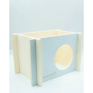 Wooden House for Pet Rodents angled view wooden box