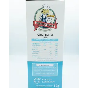 Montgomery’s Peanut Butter Dog Biscuits side of box with ingredients