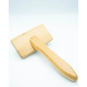 Bamboo Slicker Brush for Dogs back of brush made of bamboo