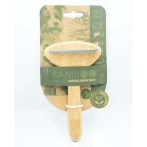 Bamboo Rake Comb for Dogs in packaging