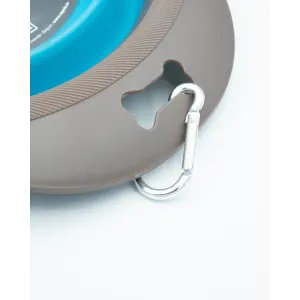 On The Road Foldable Pet Bowl blue with metal clip