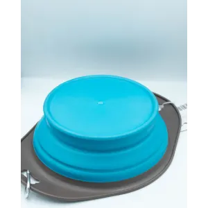 On The Road Foldable Pet Bowl blue design extended