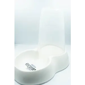 Sensiflo Cat Food & Water Dispenser withe color, with clear plastic compartment