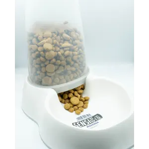 Sensiflo Cat Food & Water Dispenser white color with kibble inside